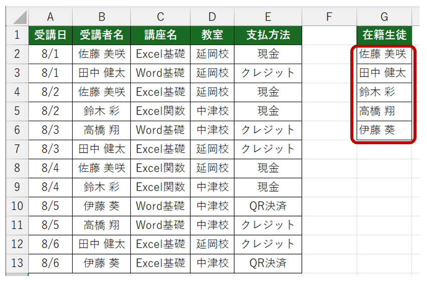 UNIQUE関数解説04
